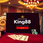 Engaging visual of Đăng nhập King88 in a luxurious casino setting with poker chips and roulette wheel.