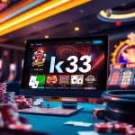 Experience thrilling online gaming with bk33's stunning interface showcasing poker and slots.