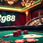 Experience thrilling gameplay with tg88 at a luxurious casino, featuring poker and roulette.