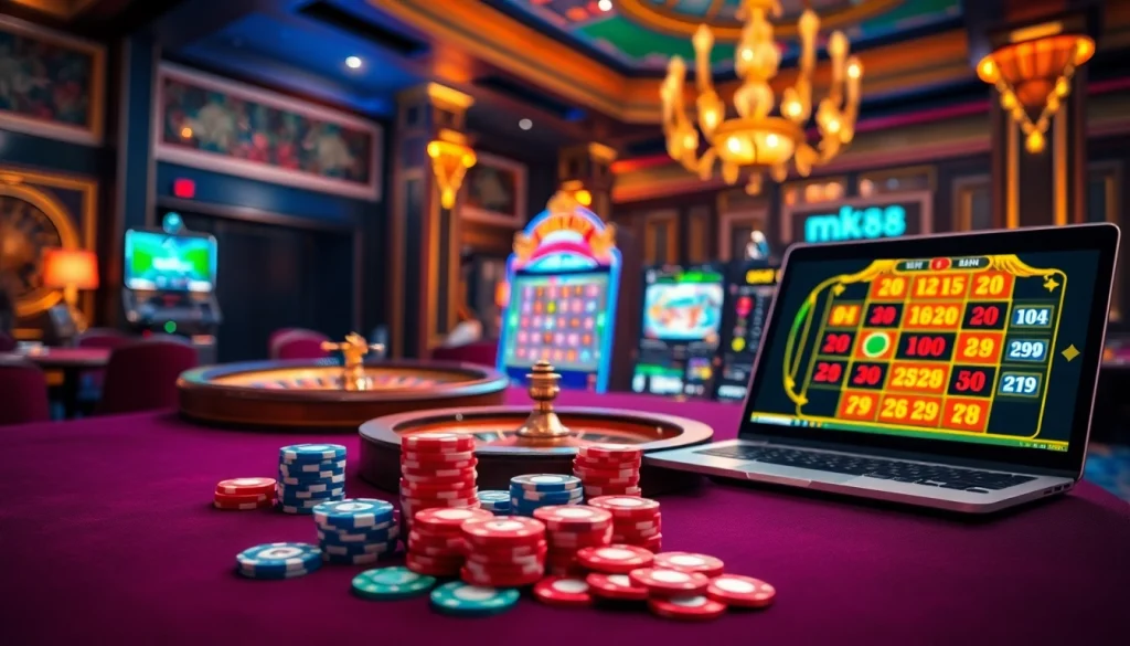 Experience the thrill of nk88 at a luxurious casino table filled with excitement and high-stakes gambling.