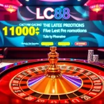 Engaging scene showcasing online casino excitement at https://lc88comm.com/, featuring roulette, cards, and promotions.