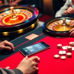 Thrilling poker game at a luxurious casino with vibrant 8XX elements and colorful betting chips.