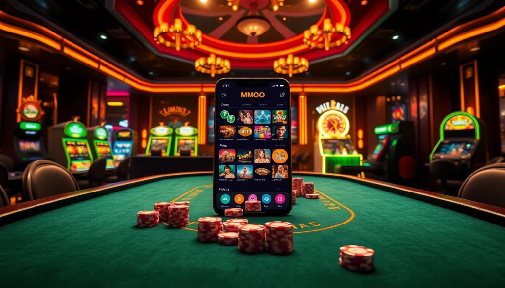 Experience the thrill of the casino with the MMOO APP showcasing exhilarating games and strategic betting.