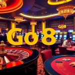 Go8 players enjoying thrilling casino games with vibrant roulette and poker tables.