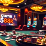 Experience the thrill of the game đăng ký nhận thưởng 58k at an elegant casino table with poker chips.