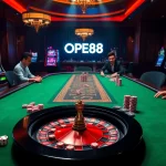 Experience thrilling casino action at OPEN88 with poker, roulette, and colorful slot machines.