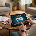 Player engaging in a live dealer blackjack game on XXGG platform from home