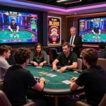 Players enjoying thrilling gaming experience at BL555, surrounded by vibrant visuals and excitement.