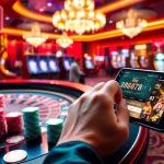 Experience the excitement of RR88 online gaming with vibrant casino visuals showcasing roulette and poker elements.