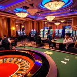 Exciting casino visual featuring gambling tables and slot machines at https://nk88nk.com/.