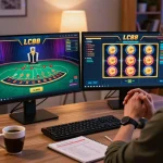 Engage in online gaming at https://lc88.jpn.com/ with immersive setup showcasing dynamic blackjack and slot games.