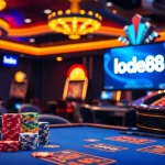 Experience the thrill of lode88 with vibrant casino gaming visuals and exciting gambling scenes.