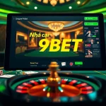 Action-packed online gambling scene highlighting Nhà cái 9BET with casino elements.