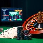 Experience thrilling gaming action at 789WIN.COM with poker chips and roulette lights.