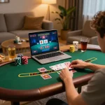good88 online casino gaming scene with a player enjoying live dealer blackjack at home