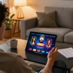 Engaging in O8 HAIR online casino gaming at home with a cozy atmosphere.