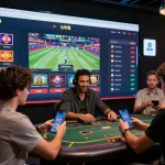 Engaging online gambling experience with Five88’s vibrant sports betting interface and excited players.