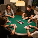 Bidding in an intense poker game at B52club home game night, showcasing strategy and social interaction.