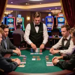 Exciting blackjack game at the F8BET casino with players actively placing bets and strategizing.