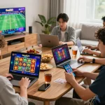 Dynamic online gaming atmosphere with players on trang chủ Goal123 enjoying diverse games in a lively setting.