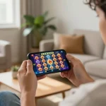 Player enjoying a slots game on the 789clubgo mobile app, capturing an exciting gaming moment.