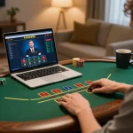 Engaging gameplay on the 4444WIN plataforma, showcasing a player strategizing in an online blackjack game.