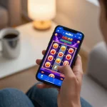 Players enjoy nk88 mobile gaming app with colorful jackpot reels, highlighting exciting online casino actions