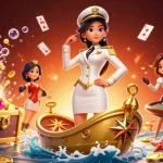 Experience the thrill of play with fly88, showcasing online casino excitement amidst gold and dynamic action.