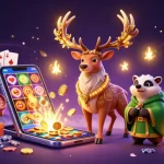 Engage with 89king's dynamic gaming scene featuring enchanting druid characters and casino elements.
