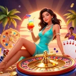 Experience the excitement of jun88 with a stunning illustration of casino fun, showcasing vibrant characters and engaging game elements.