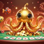 Experience thrilling poker action at fbas with a fun kraken-style casino scene filled with game elements.