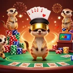 Experience thrilling kèo nhà cái action with 3D meerkat characters in a vibrant casino scene.