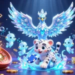 Win big with MM88's vibrant casino scene featuring an ice phoenix, glowing sprites, and rich gaming elements.