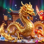 Play xóc đĩa with exciting action as the dragon coils, koi fish leaps, and phoenix rides through sparkling coins.
