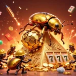 Experience vibrant gameplay with 66b's golden beetle and casino symbols in action.