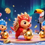 Experience thrilling gaming with gg88vn as rival pangolins compete amidst colorful casino elements.
