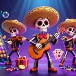 Socolive features a live casino with vibrant mariachi skeletons surrounded by gaming elements.