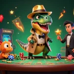 Engage in thrilling gameplay at KU88 casino with a lively cartoon scene of colorful characters and arcade elements.
