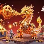 Experience Sunwin's gaming magic with a dragon releasing golden rewards in an epic 3D scene.