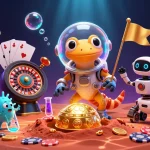 Experience exciting MM88 casino adventures with a Martian gecko, golden slots, and alien cheerleaders.