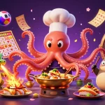 Experience the excitement at uu88sh com with a vivid 3D casino illustration featuring sushi chefs, dragons, and vibrant game elements.