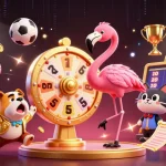 Engage with sunwin's thrilling prize wheel experience in this vibrant casino illustration.